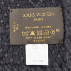 Louis Vuitton Monogram Logomania Scarf Black Wool Silk — view 3