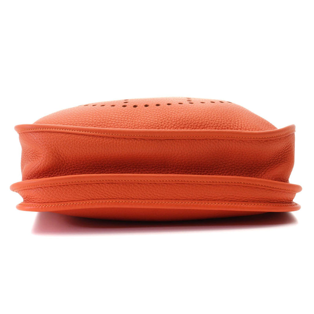 Hermes Evelyne Shoulder Bag Taurillon Clemence Orange Silver — view 3