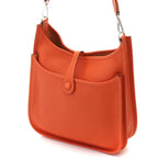 Hermes Evelyne Shoulder Bag Taurillon Clemence Orange Silver — view 2