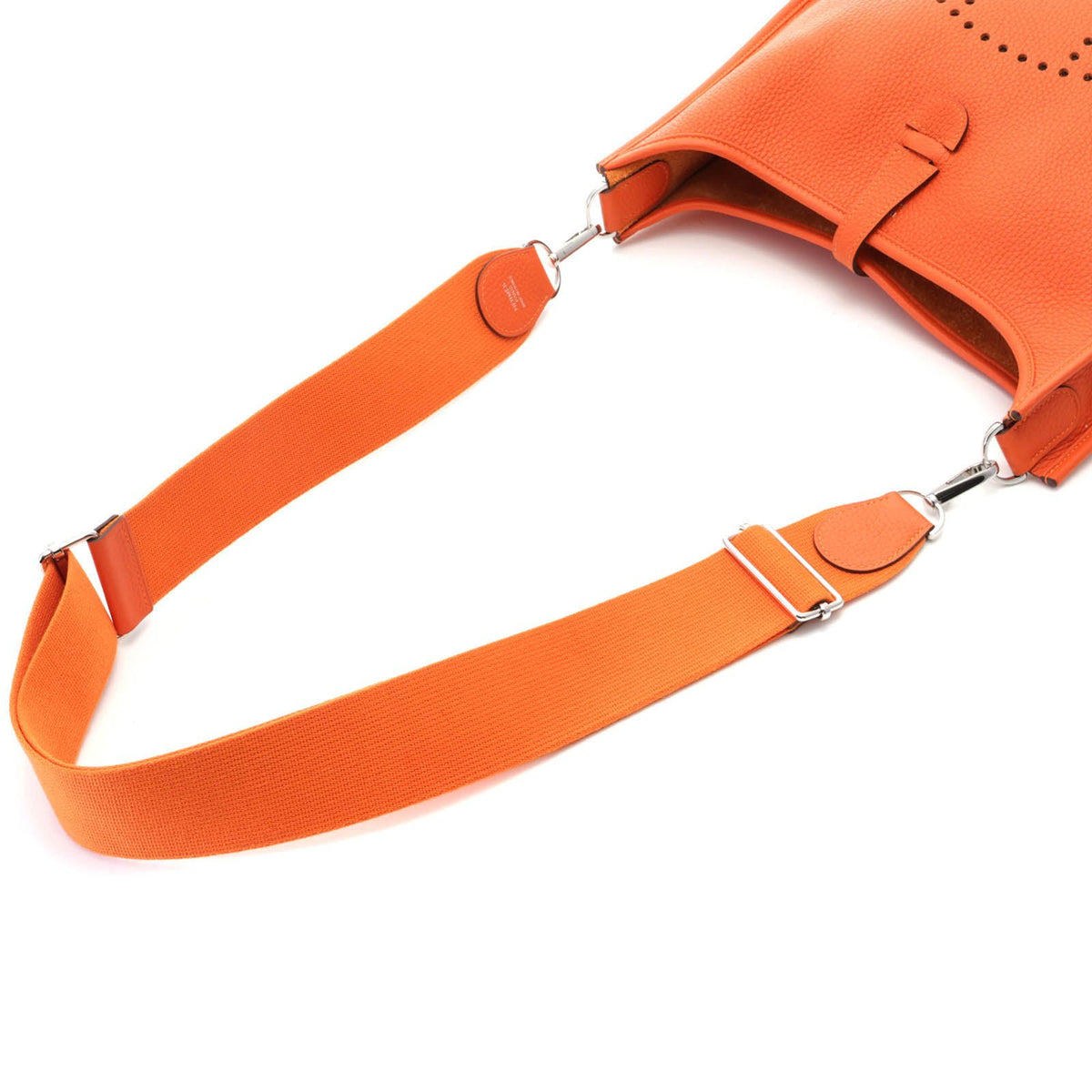 Hermes Evelyne Shoulder Bag Taurillon Clemence Orange Silver — view 4