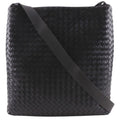 Bottega Veneta Messenger Bag Intrecciato Leather Black