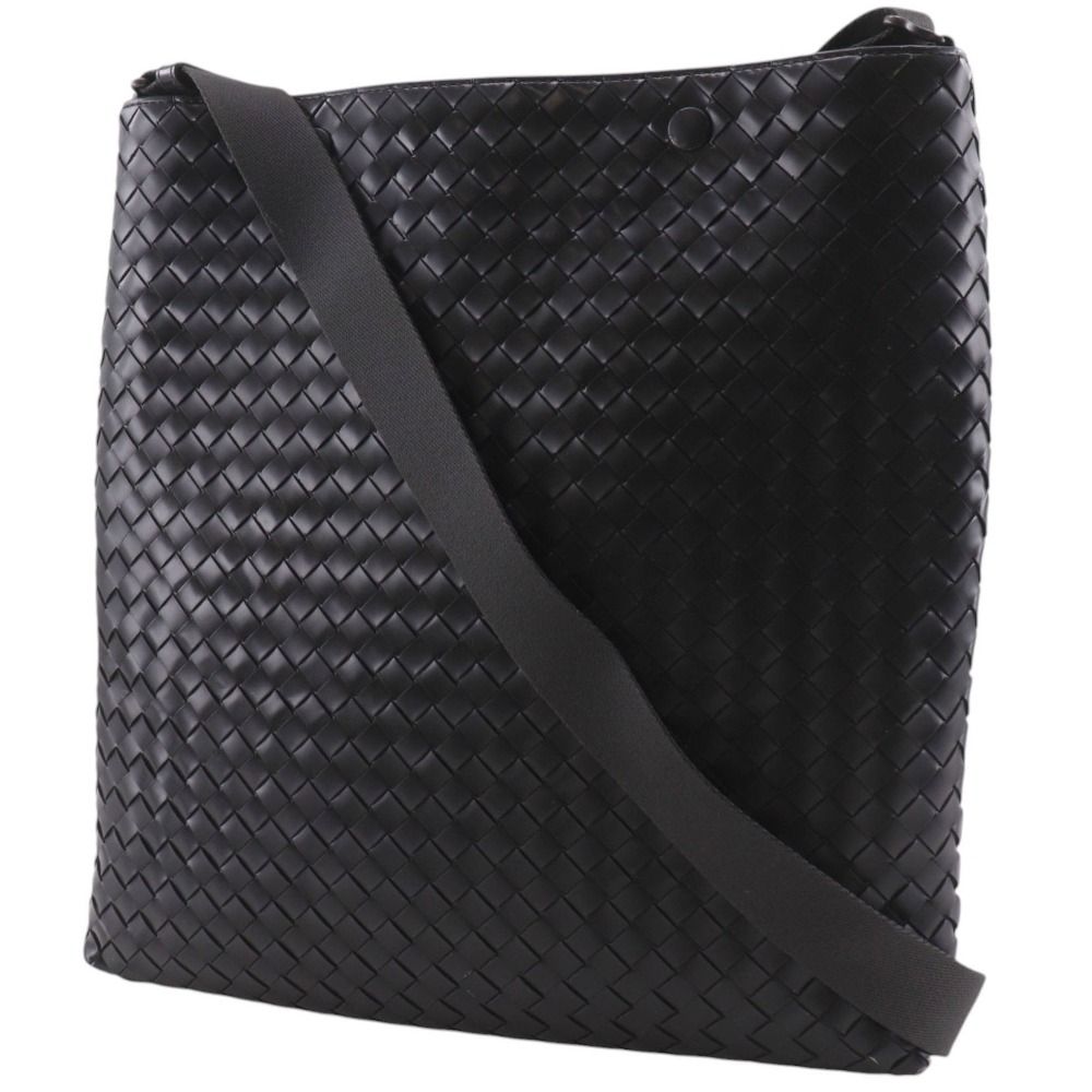 Bottega Veneta Messenger Bag Intrecciato Leather Black — view 2