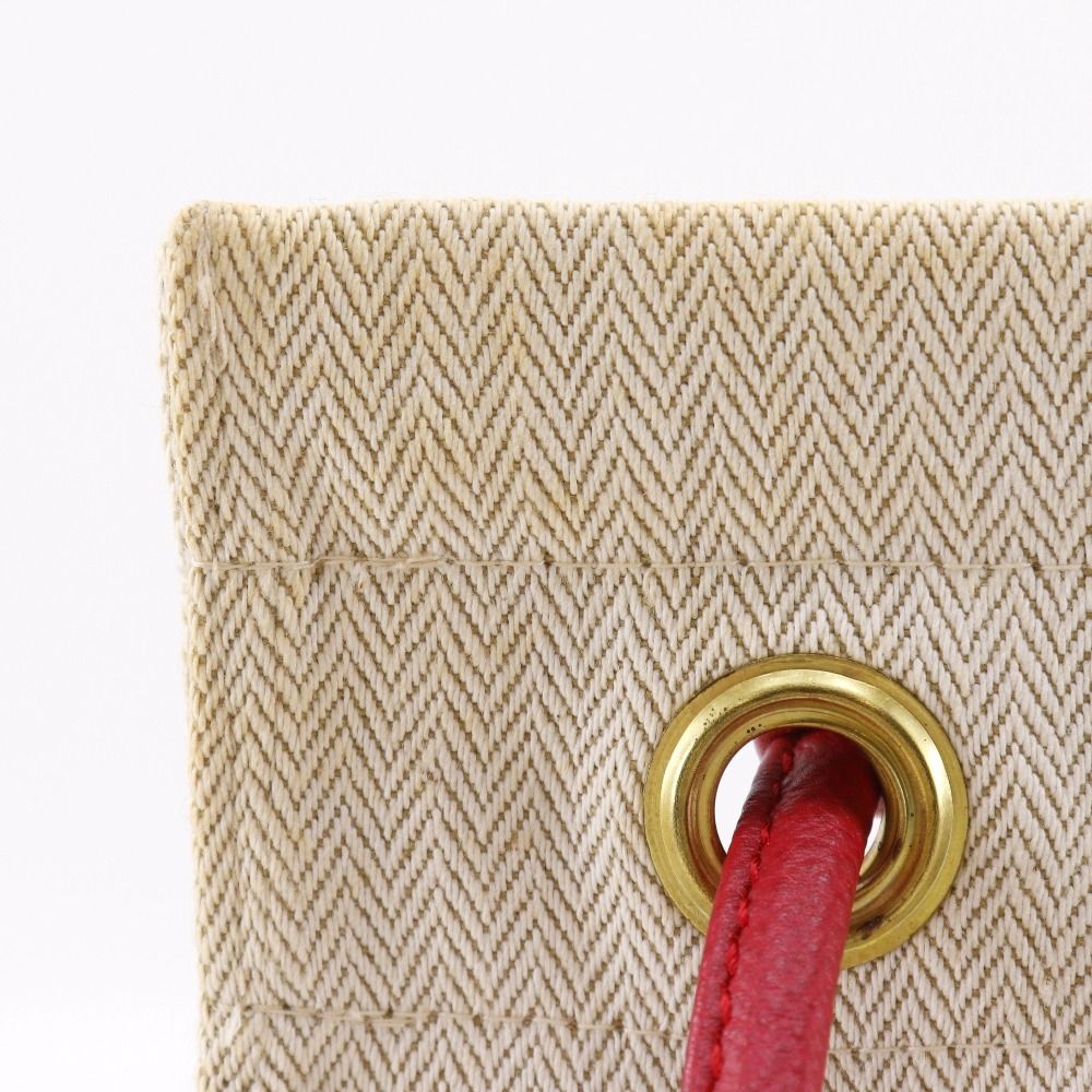 Hermes Aline Cotton Canvas Red Shoulder Bag — view 8