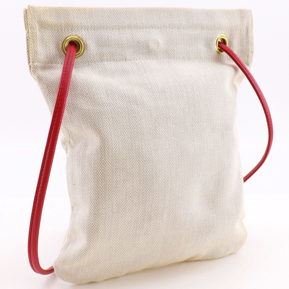 Hermes Aline Cotton Canvas Red Shoulder Bag — view 3