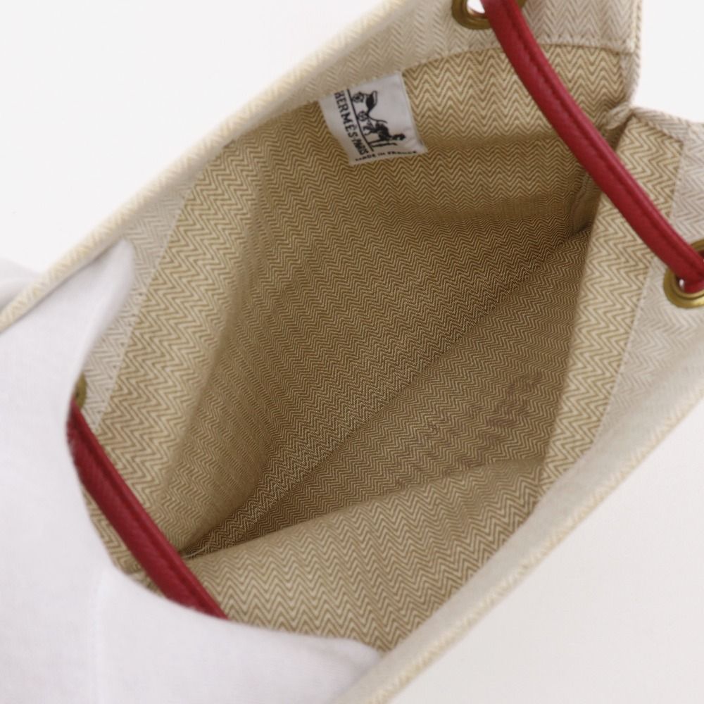 Hermes Aline Cotton Canvas Red Shoulder Bag — view 5