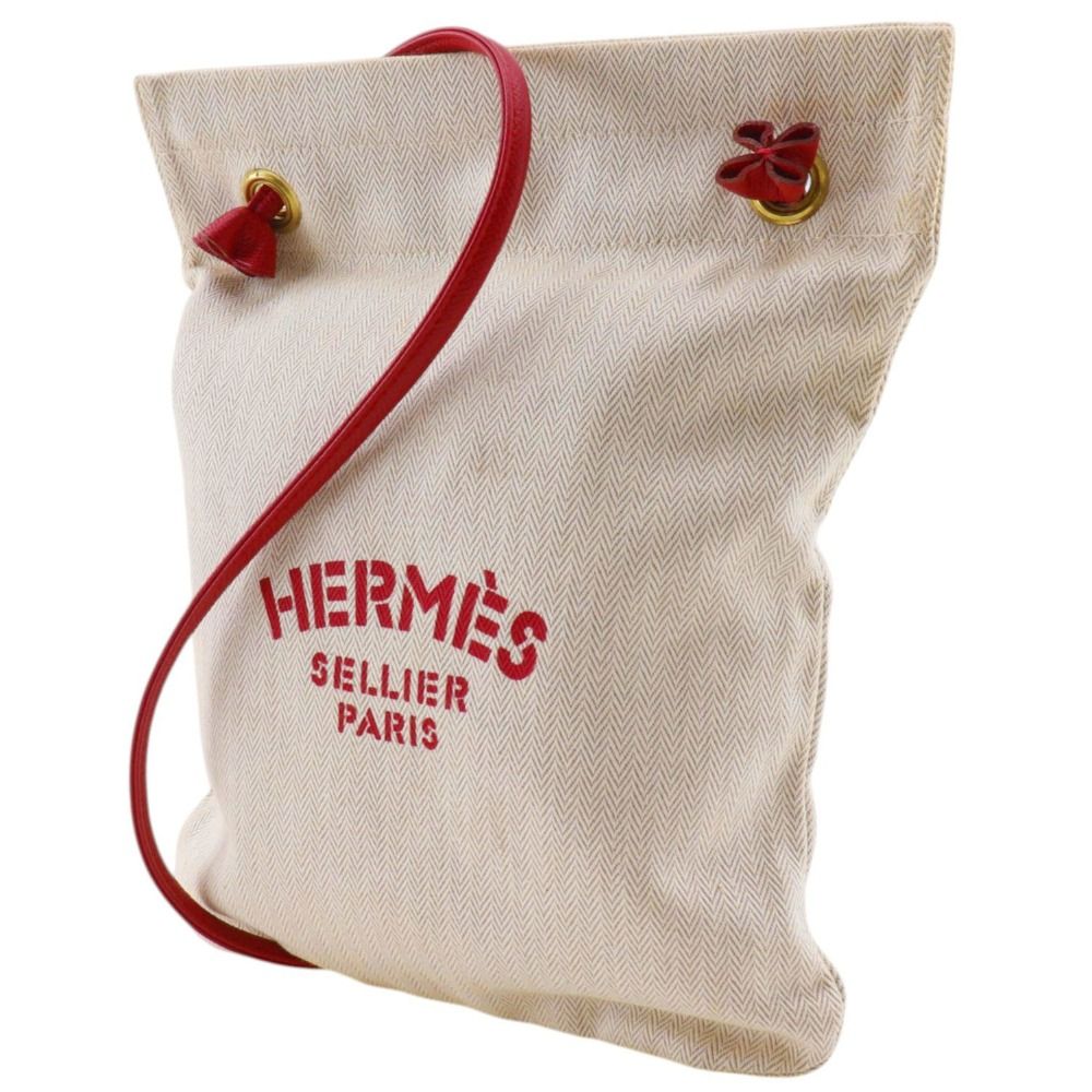 Hermes Aline Cotton Canvas Red Shoulder Bag — view 2