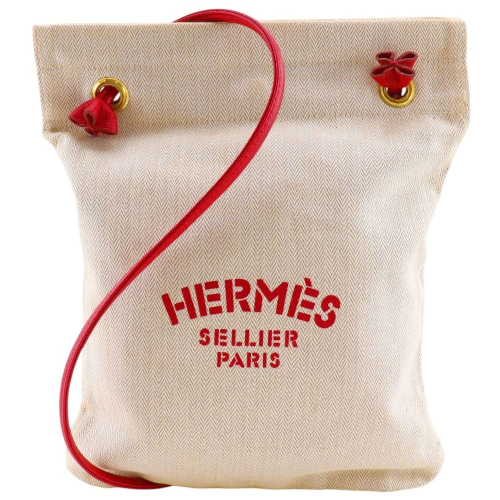 Hermes Aline Cotton Canvas Red Shoulder Bag