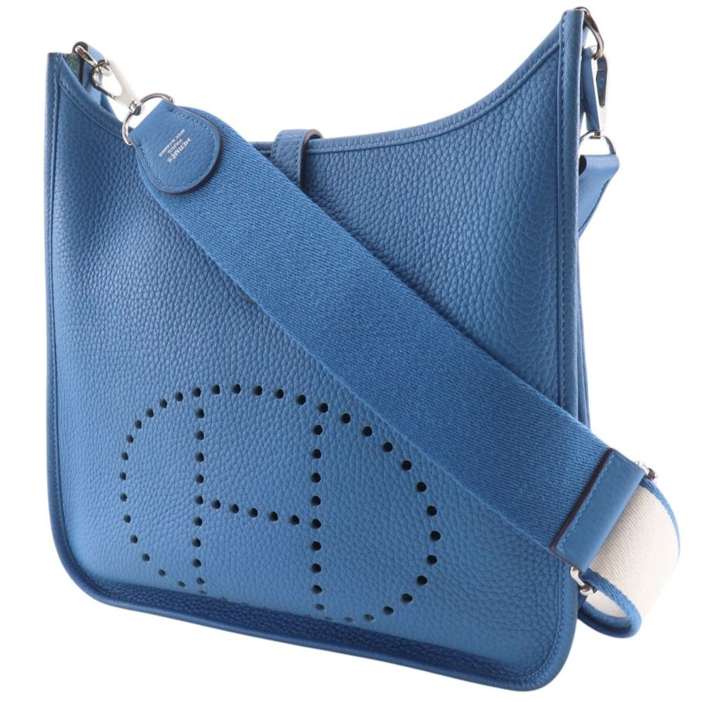 Hermes Evelyne 3 GM Taurillon Clemence Blue Dogalis Shoulder Bag — view 2