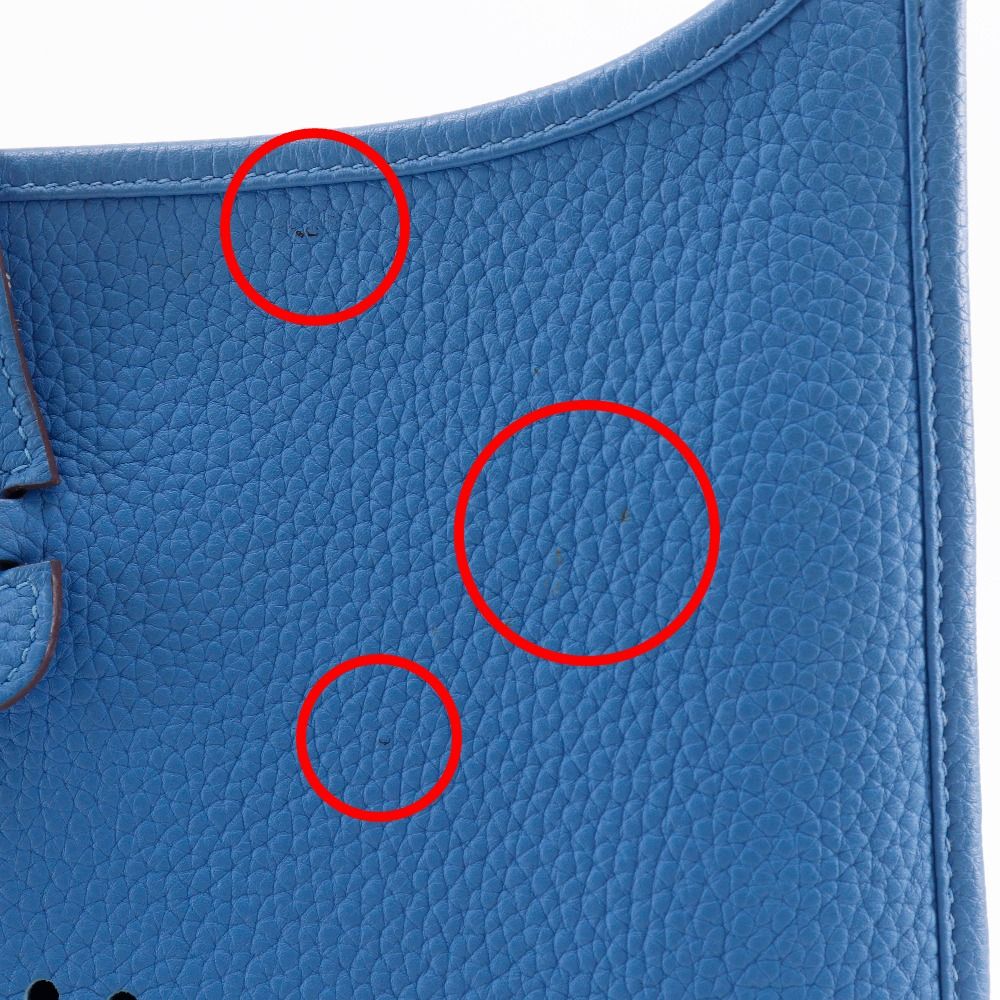 Hermes Evelyne 3 GM Taurillon Clemence Blue Dogalis Shoulder Bag — view 8