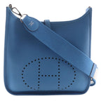 Hermes Evelyne 3 GM Taurillon Clemence Blue Dogalis Shoulder Bag