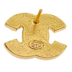 Chanel CC Logo Earrings Metal Black Gold — view 8