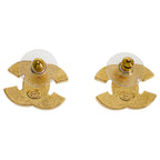 Chanel CC Logo Earrings Metal Black Gold — view 5