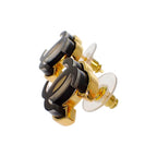 Chanel CC Logo Earrings Metal Black Gold — view 4