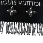 Louis Vuitton Echarpe LV Essential Shine Wool Silk Blend Scarf Black — view 5