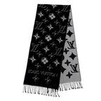 Louis Vuitton Echarpe LV Essential Shine Wool Silk Blend Scarf Black — view 3