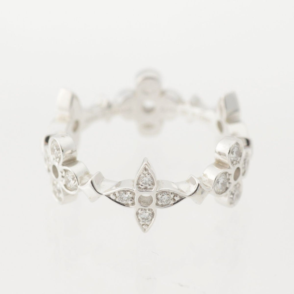 Louis Vuitton Monogram Fine Dentelle Diamond Ring White Gold — view 2