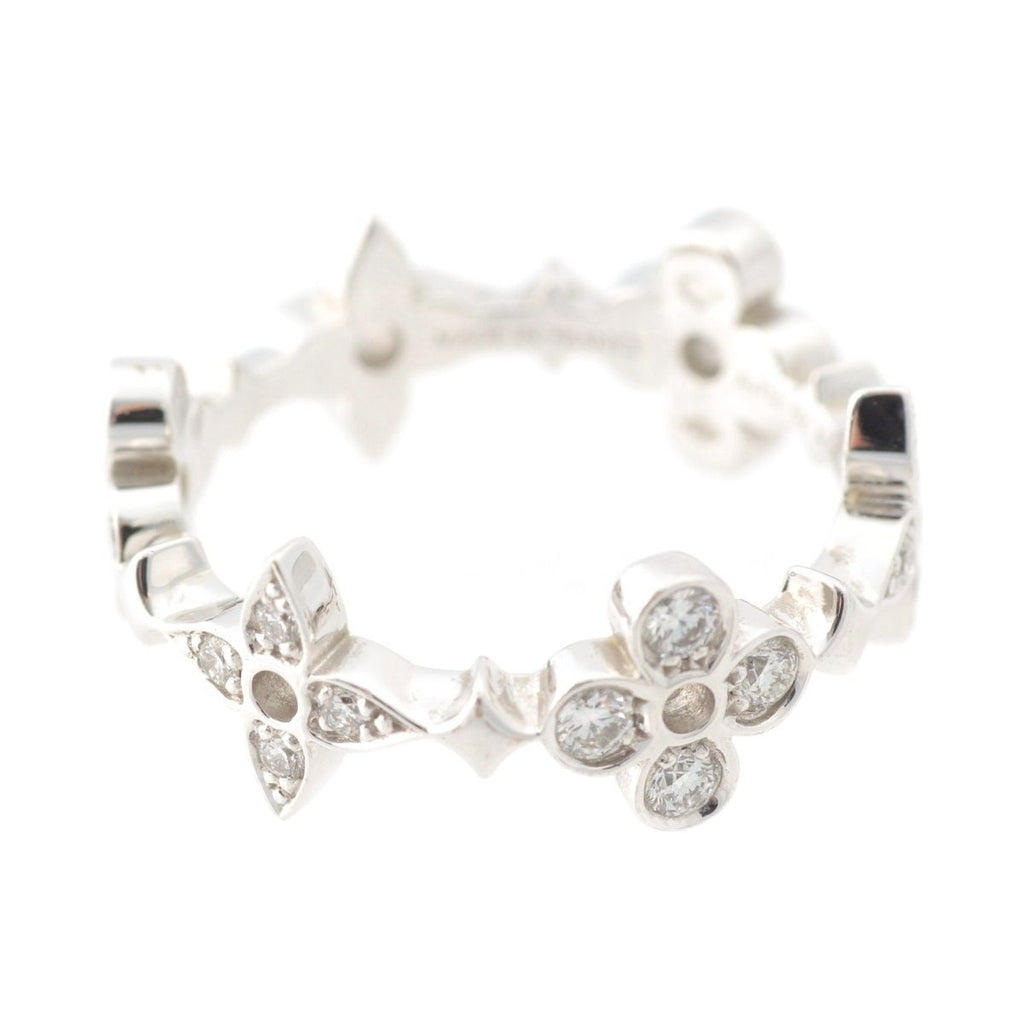 Louis Vuitton Monogram Fine Dentelle Diamond Ring White Gold