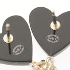 Chanel CC Logo Heart Pearl Earrings Black — view 7