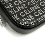 Celine Logo All Over Print Square Purse Leather Coin Black Silver — view 6