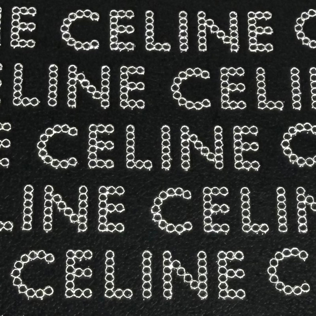 Celine Logo All Over Print Square Purse Leather Coin Black Silver — view 8