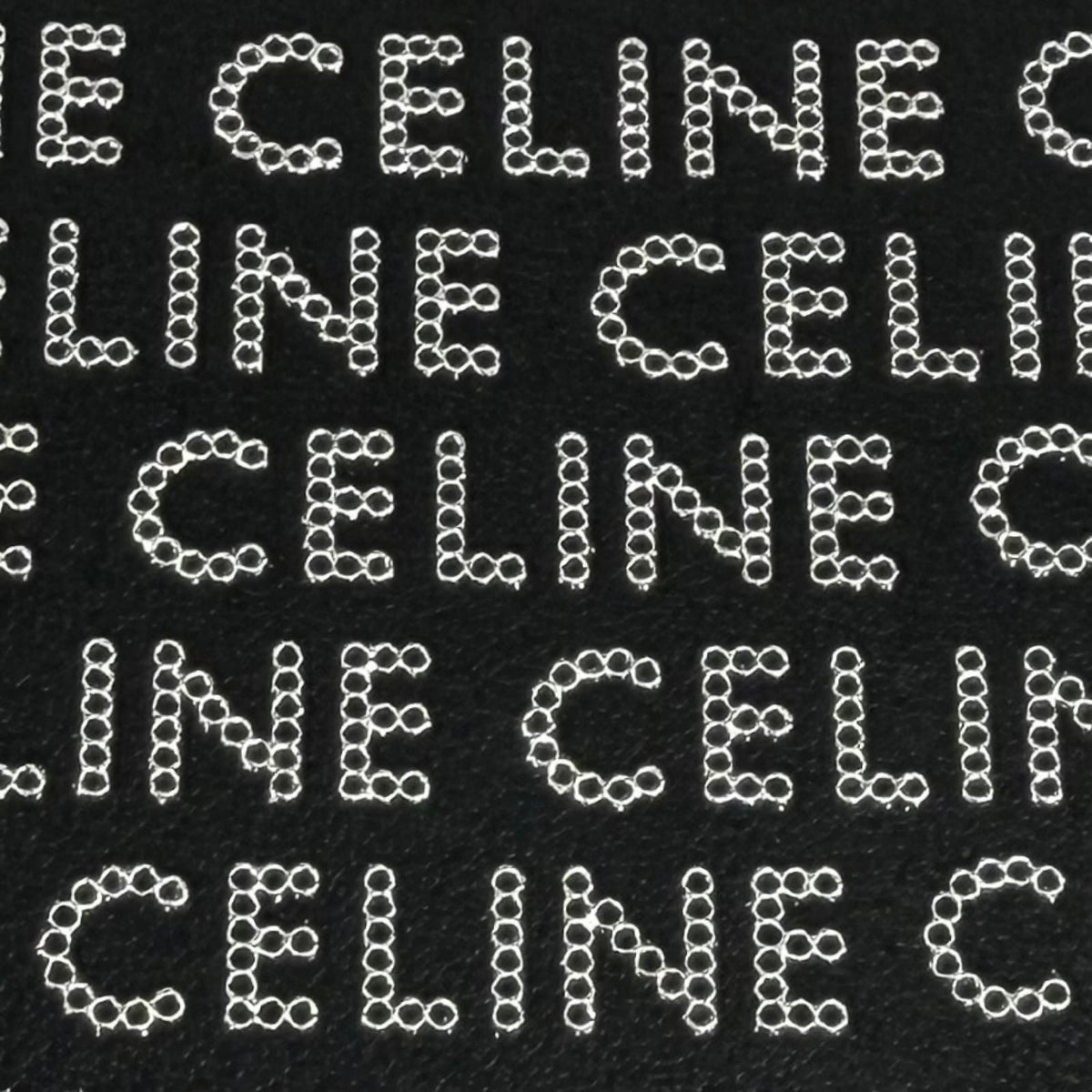Celine Logo All Over Print Square Purse Leather Coin Black Silver — view 8