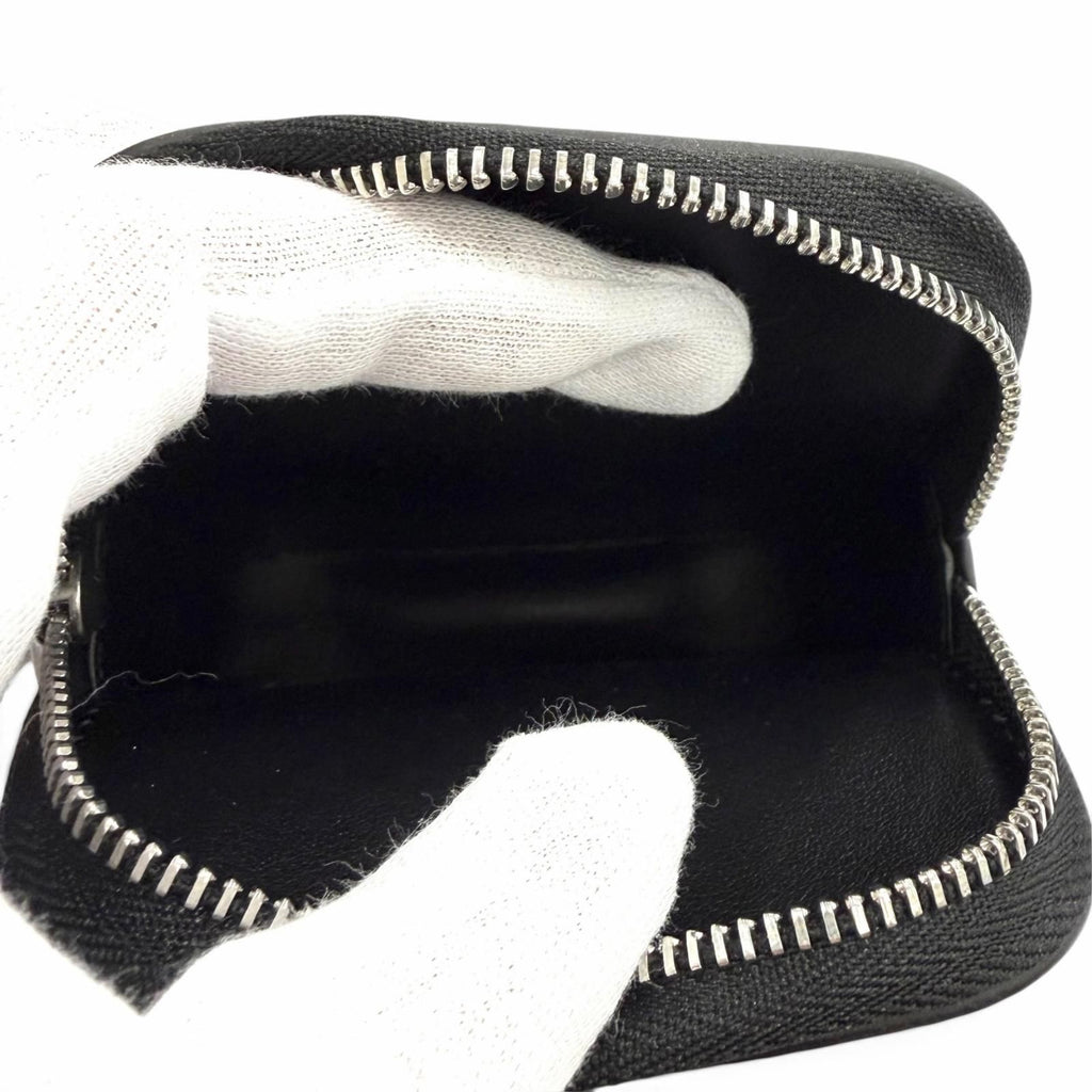 Celine Logo All Over Print Square Purse Leather Coin Black Silver — view 5