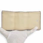 Fendi Selleria Leather Compact Wallet Trifold Ivory Silver — view 5