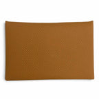 Hermes Calvi Veau Epsom Silver Card Case Brown