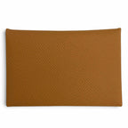 Hermes Calvi Veau Epsom Silver Card Case Brown — view 3