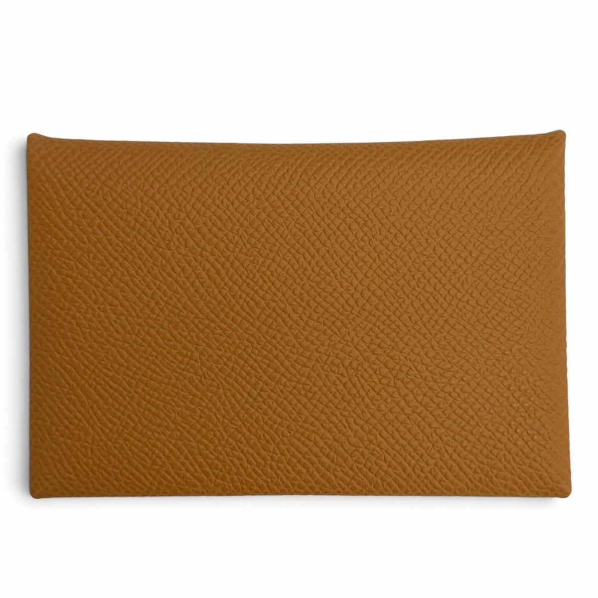 Hermes Calvi Veau Epsom Silver Card Case Brown — view 3