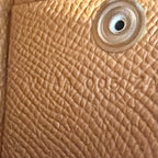 Hermes Calvi Veau Epsom Silver Card Case Brown — view 8