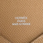 Hermes Calvi Veau Epsom Silver Card Case Brown — view 7