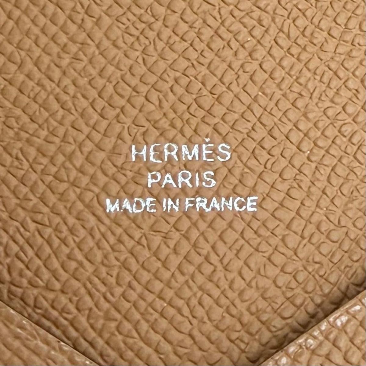 Hermes Calvi Veau Epsom Silver Card Case Brown — view 7