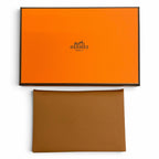 Hermes Calvi Veau Epsom Silver Card Case Brown — view 2