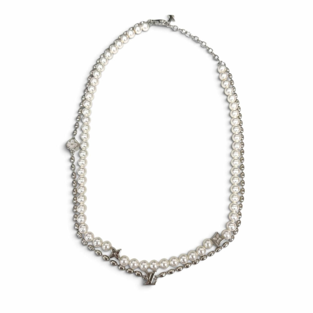Louis Vuitton Necklace Pearl Fusion Silver White — view 4
