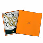 Hermes les Cles Silk 100% Vert Sapin Gray Perlee Vieille Carre 90 Double Face — view 2
