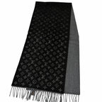 Louis Vuitton Monogram Gradient Cashmere Wool Scarf Noir — view 3