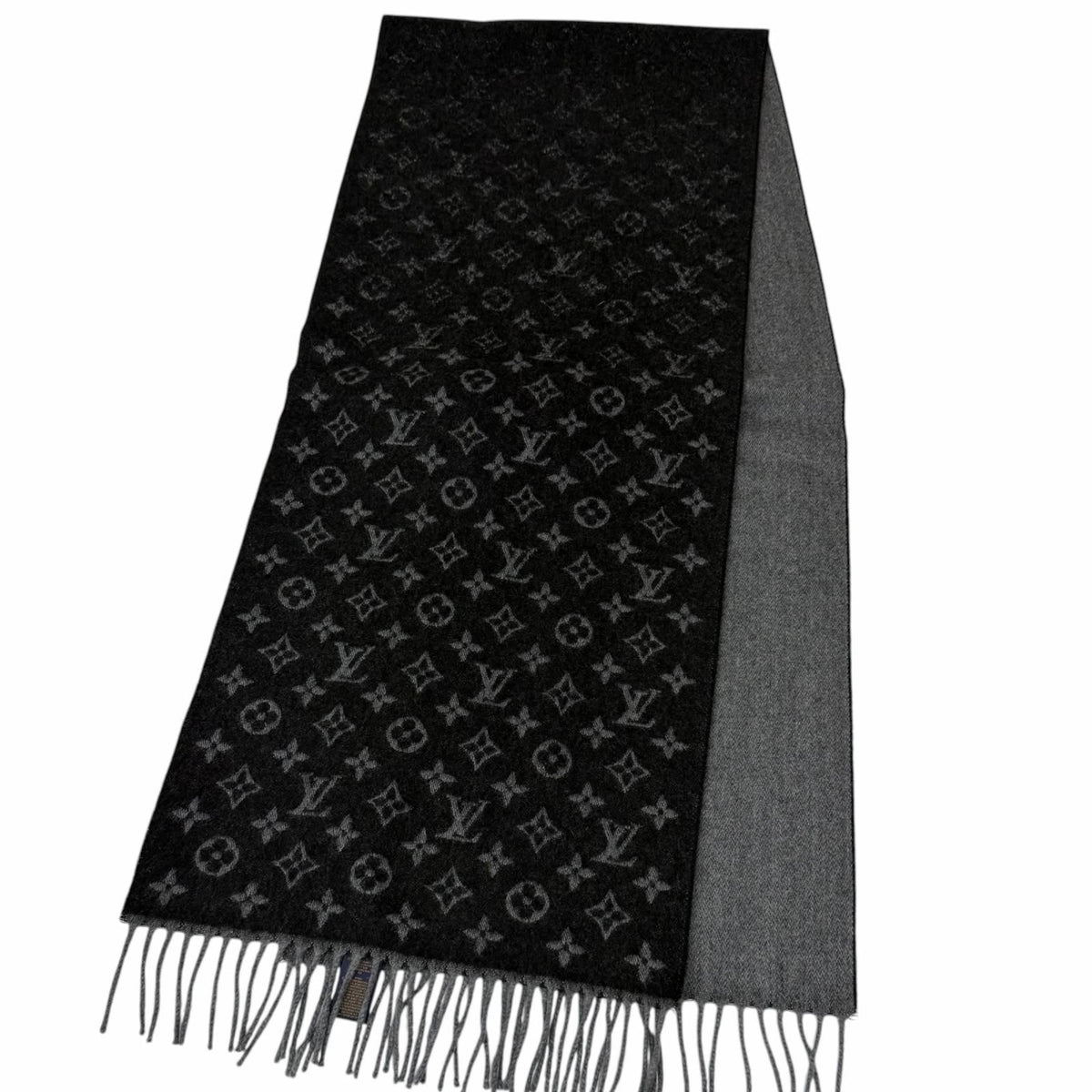 Louis Vuitton Monogram Gradient Cashmere Wool Scarf Noir — view 3