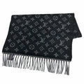 Louis Vuitton Monogram Gradient Cashmere Wool Scarf Noir