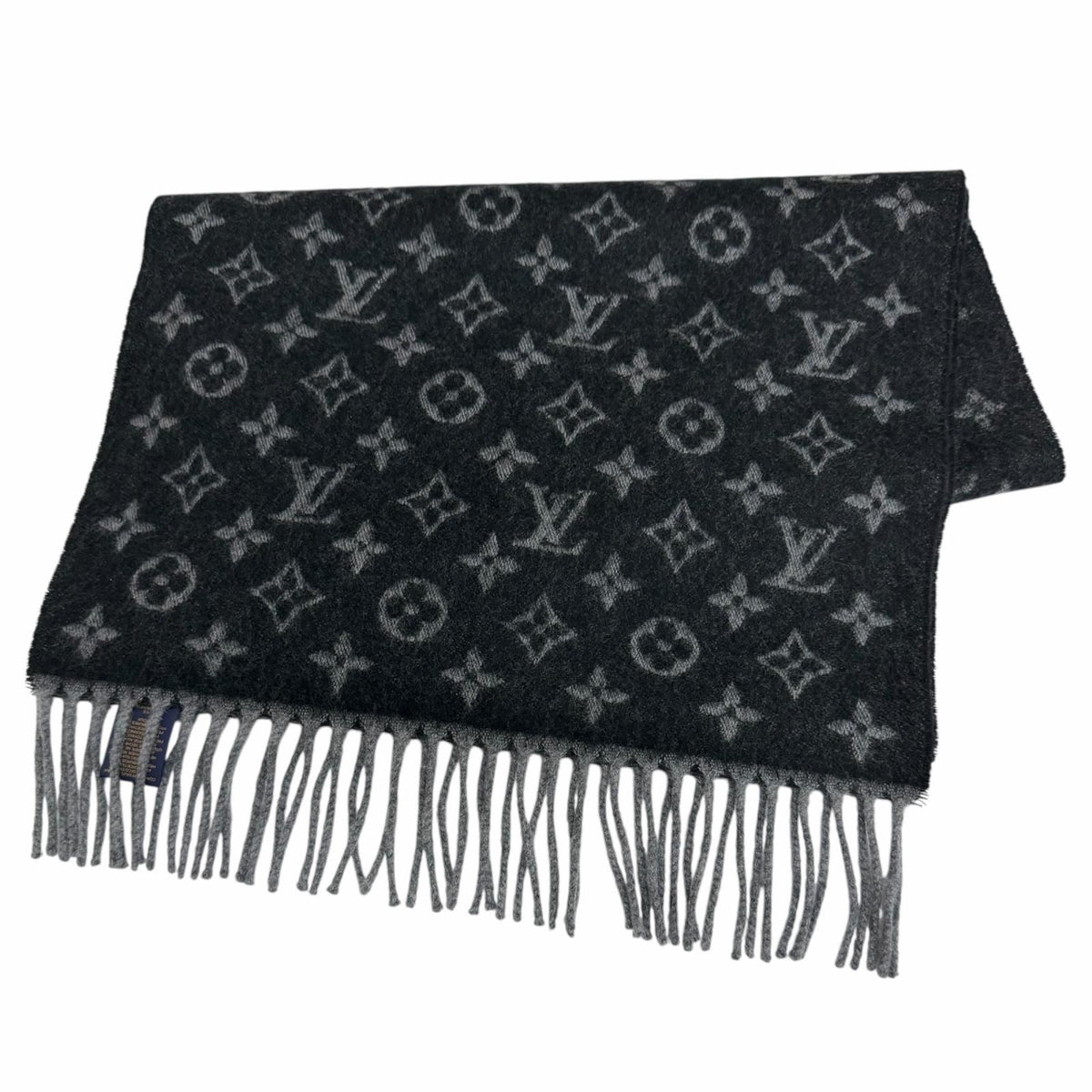 Louis Vuitton Monogram Gradient Cashmere Wool Scarf Noir
