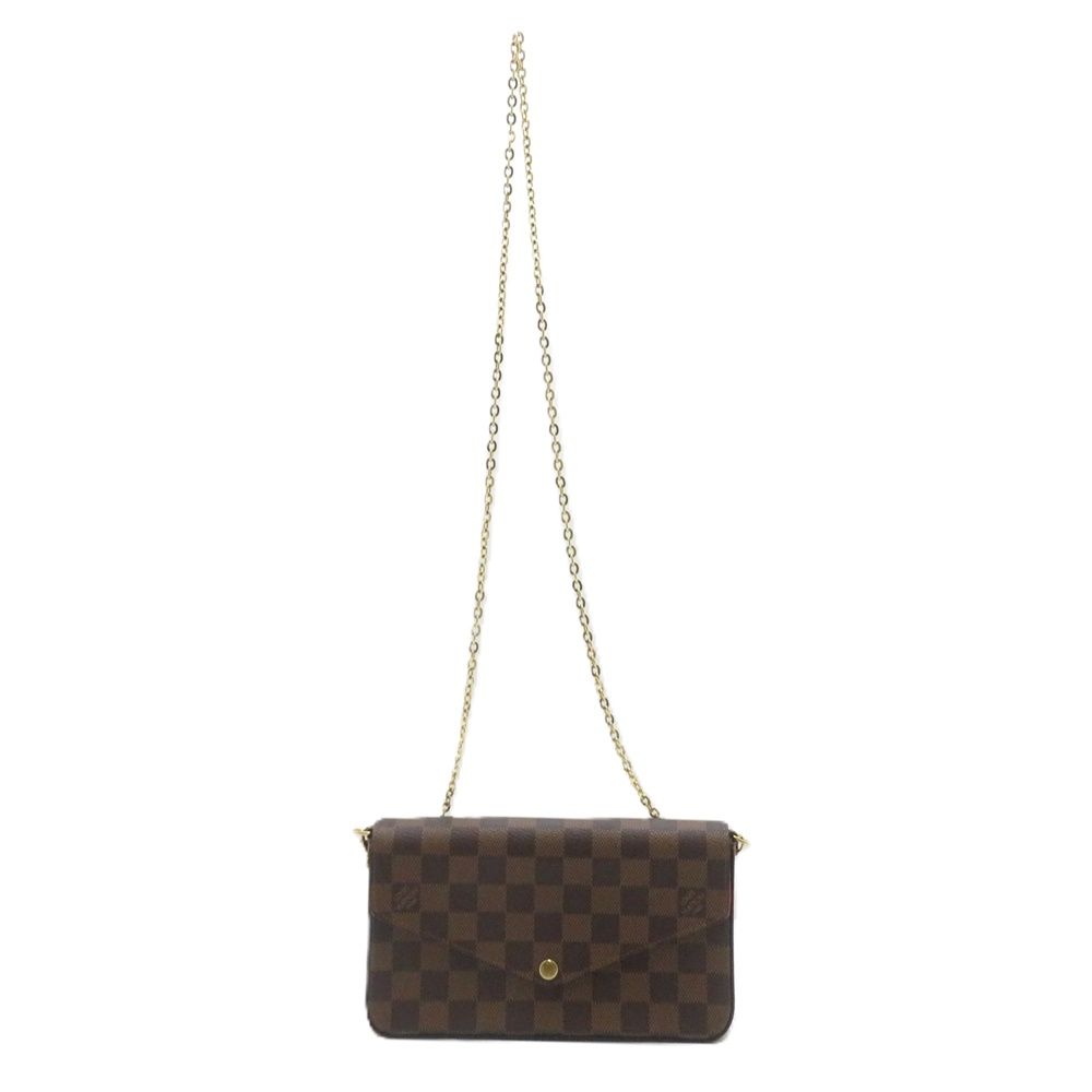 Louis Vuitton Pochette Felicie Damier Shoulder Bag Canvas Brown