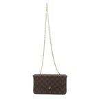 Louis Vuitton Pochette Felicie Damier Shoulder Bag Canvas Brown
