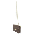 Louis Vuitton Pochette Felicie Damier Shoulder Bag Canvas Brown — view 3