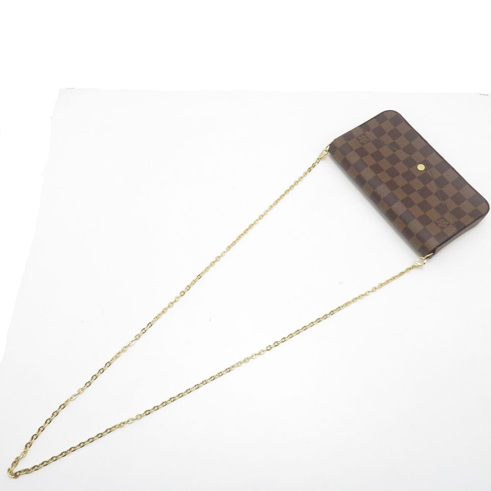 Louis Vuitton Pochette Felicie Damier Shoulder Bag Canvas Brown — view 4