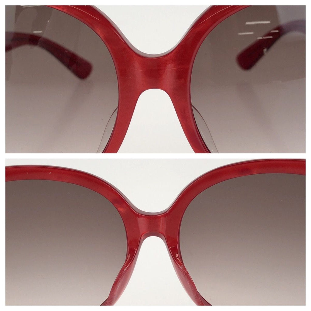 Gucci Interlocking G 61 Red Gold Acetate Metal Sunglasses Eyewear — view 5