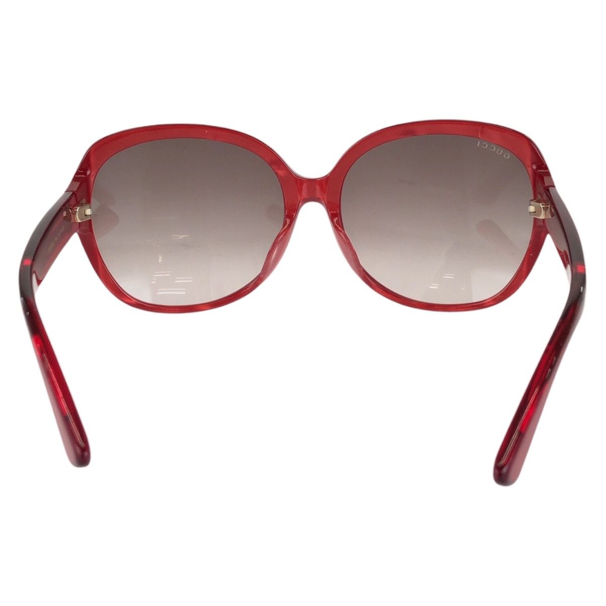 Gucci Interlocking G 61 Red Gold Acetate Metal Sunglasses Eyewear — view 3