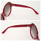 Gucci Interlocking G 61 Red Gold Acetate Metal Sunglasses Eyewear — view 6