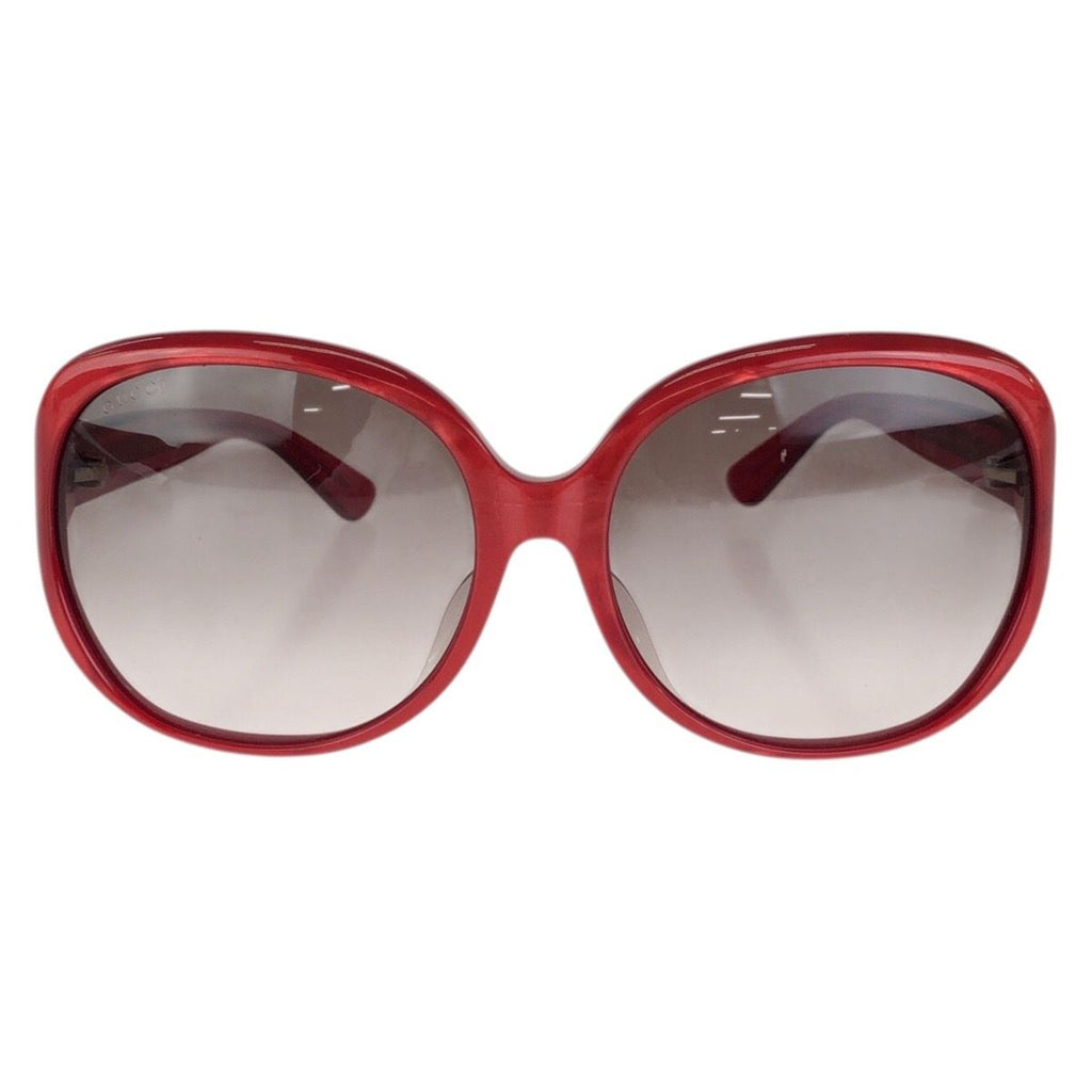 Gucci Interlocking G 61 Red Gold Acetate Metal Sunglasses Eyewear — view 2