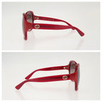 Gucci Interlocking G 61 Red Gold Acetate Metal Sunglasses Eyewear — view 4