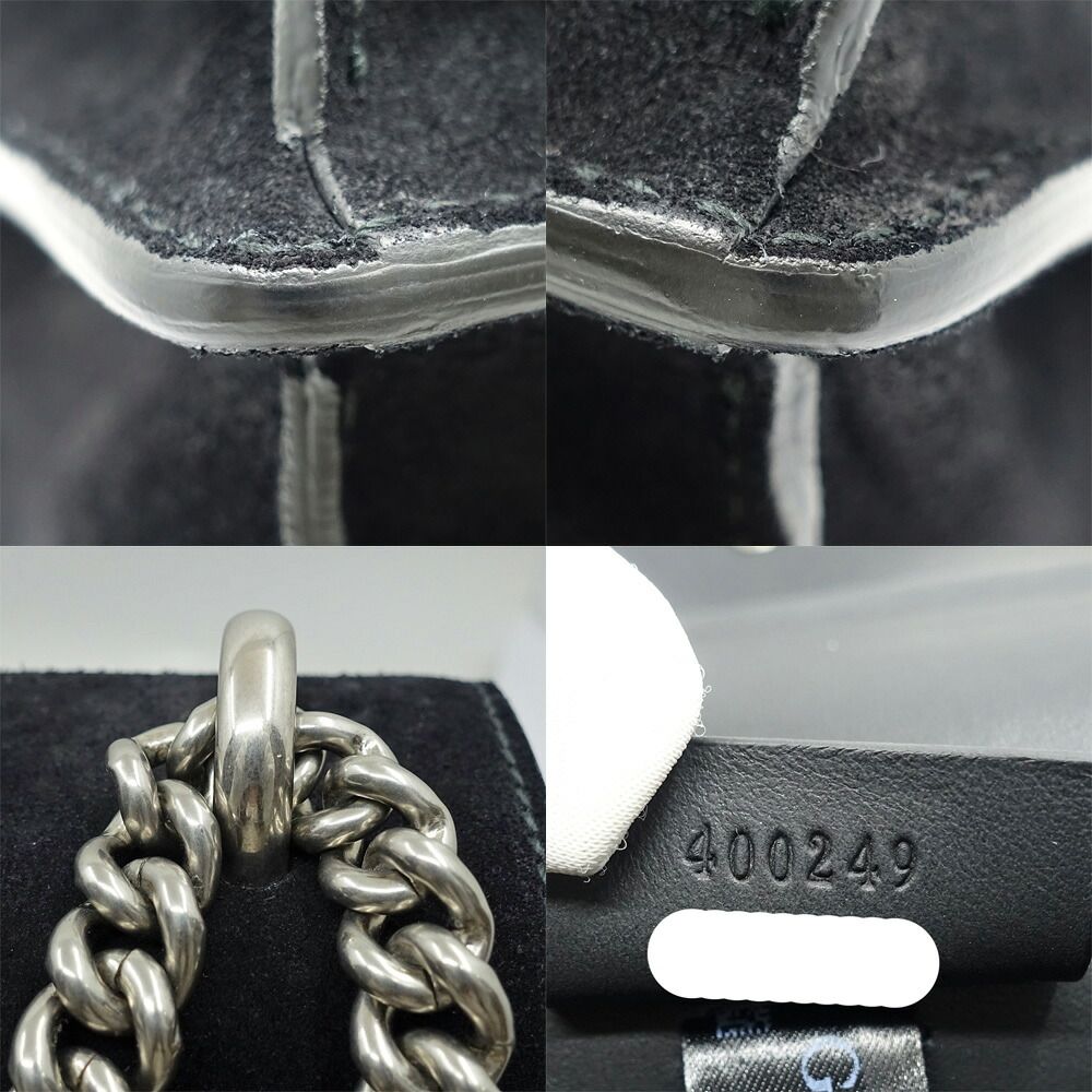 Gucci Dionysus Chain Shoulder Bag Suede Black Silver — view 7